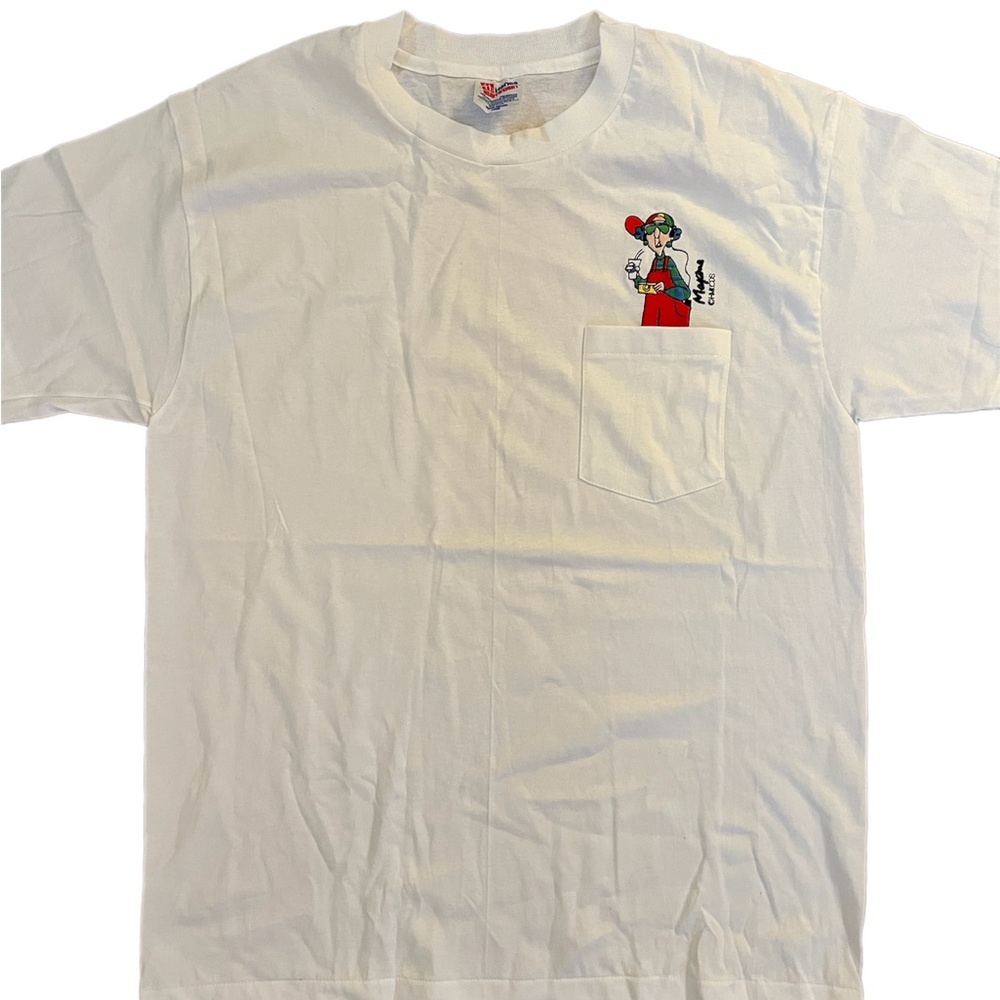 Vintage Rare CMK Records Embroidered Hanes Heavyweight Tee Size L Single Stitch